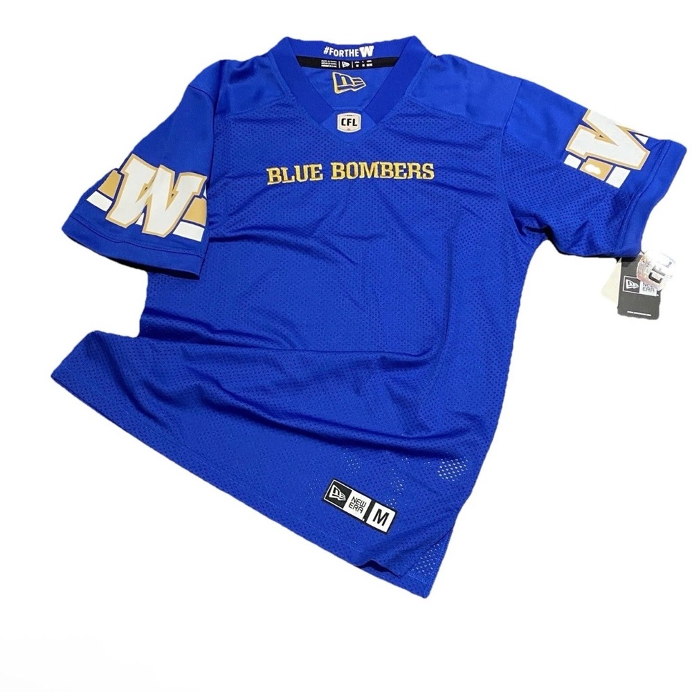 NWT! Winnipeg Blue Bombers Jersey Men’s Size M New Era Blue Home CFL Football